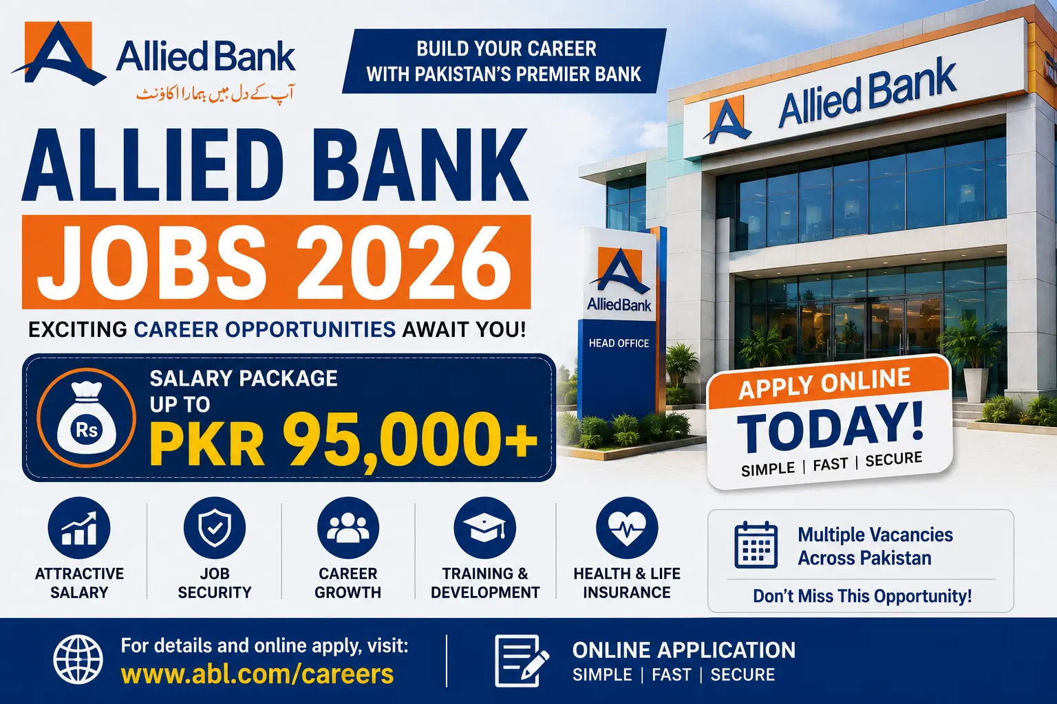 Allied Bank Jobs 2026: PKR 95,000 Salary+ Online Apply Last Date